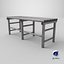 Outdoor Metal Bench Low-pooly PBR