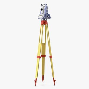 Digital Electronic Theodolite Surveying Instrument with Tripod 3D model