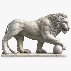 3D model lion sculpture 5