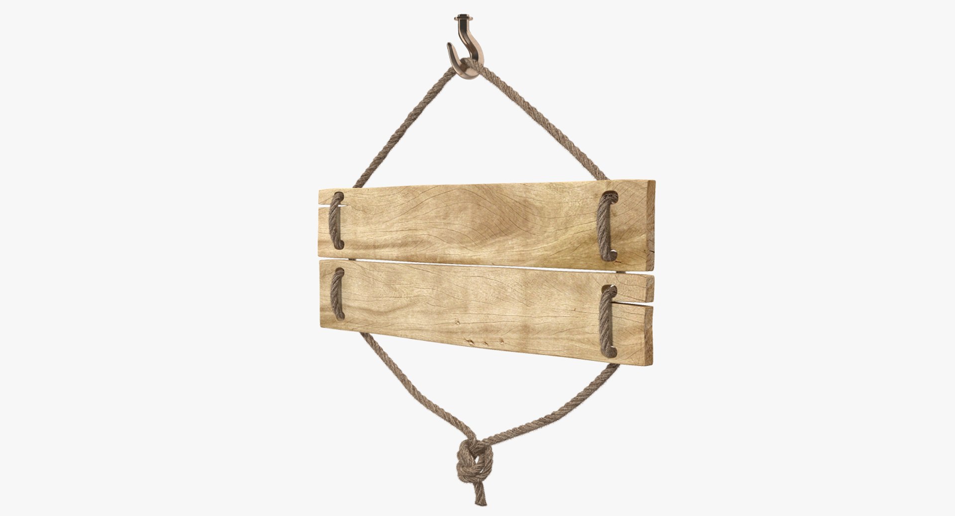 Old Wooden Blank Sign 3D model preview