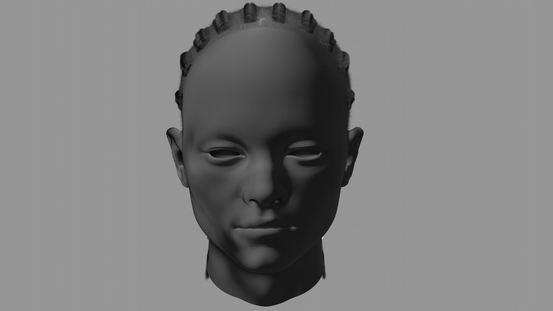 3D CornrowHair Real-time Blender Hair System Model - TurboSquid 2397311