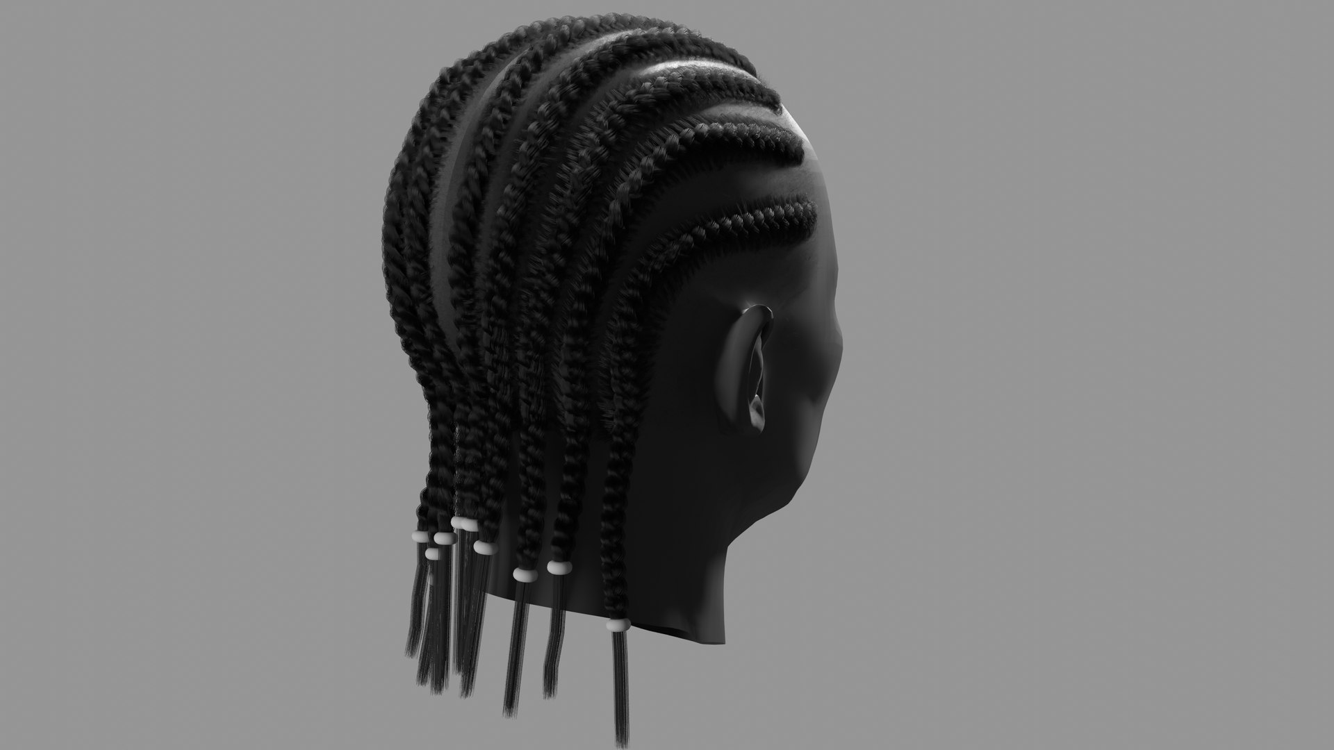 3D CornrowHair Real-time Blender Hair System Model - TurboSquid 2397311