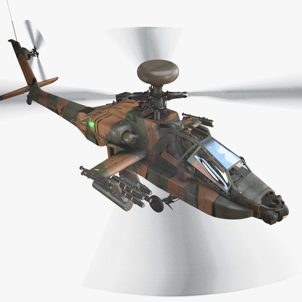 Apache AH-64D Japan Ground Defense Complex Animation 3D model