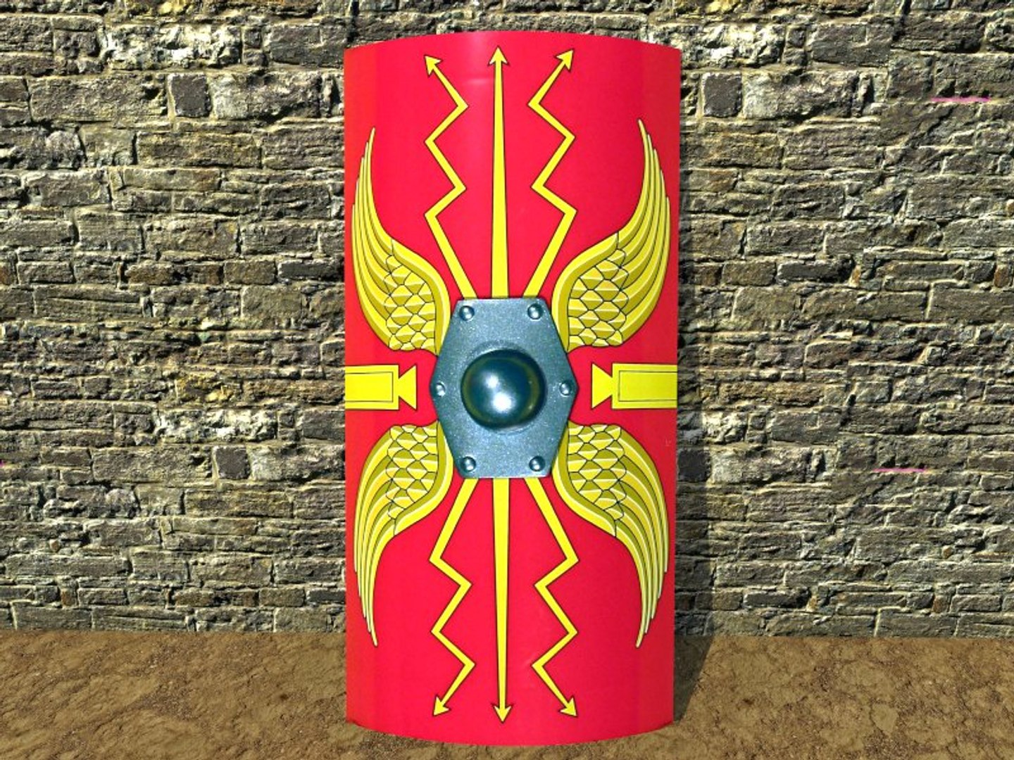 3d Model Roman Shield 2