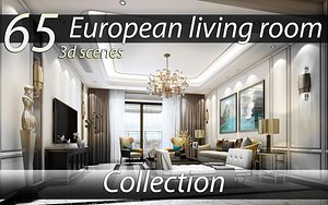 3D Modern European living room