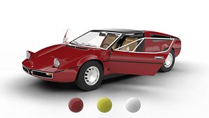 Maserati Bora 1972 HQ mnay objects 3D