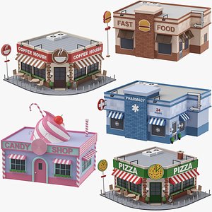 Low Poly Buildings Collection 03