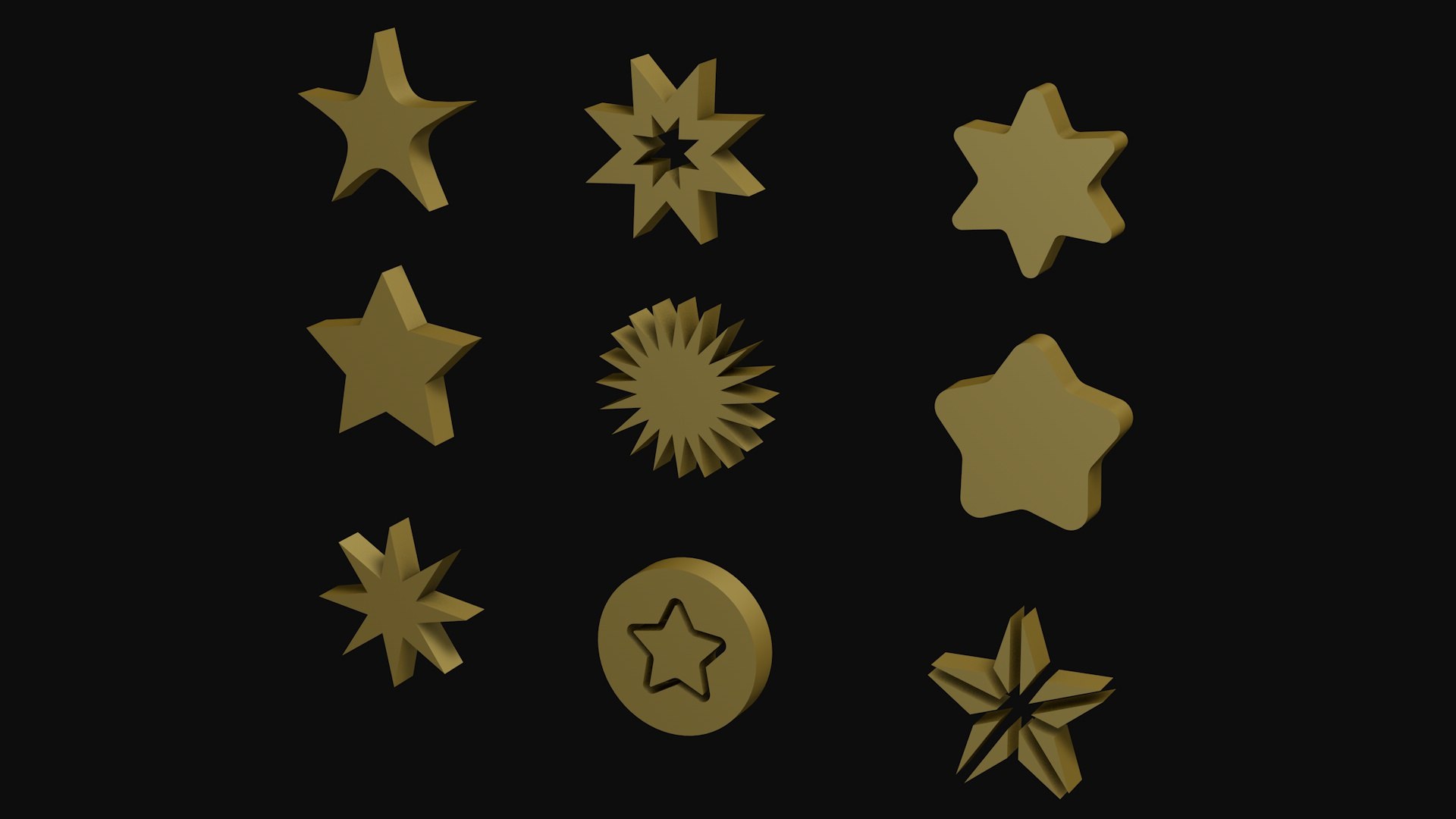 Icons of different stars 3D model https://p.turbosquid.com/ts-thumb/NB/tFfVbY/YY/iconsofdifferentstars2/jpg/1715297439/1920x1080/fit_q87/8b421e51ad34d421e91e3e104c4961bd6d4237ce/iconsofdifferentstars2.jpg