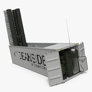 40ft Shipping Container for Air Defense Systems Rigged for Cinema 4D