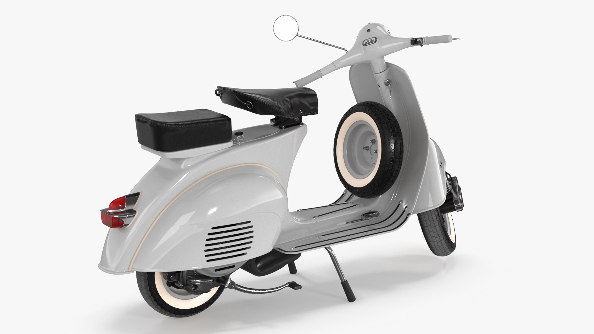 Retro Scooter Vespa 125 Grey Rigged for Maya 3D model preview