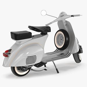 Retro Scooter Vespa 125 Grey Rigged for Maya