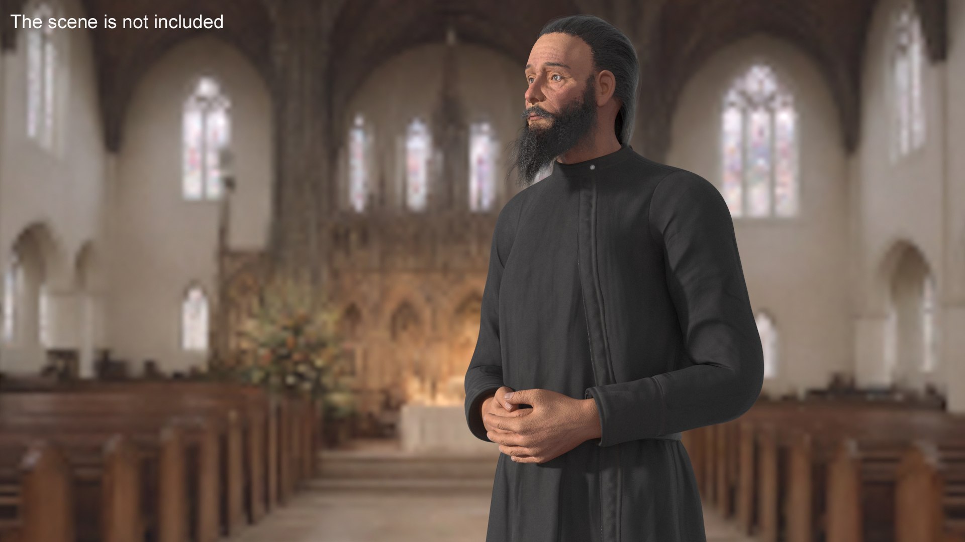 3D Orthodox Church Monk Wearing Robe Rigged For Maya Model - TurboSquid ...
