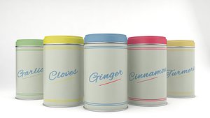 3D tins v9 spice jar model
