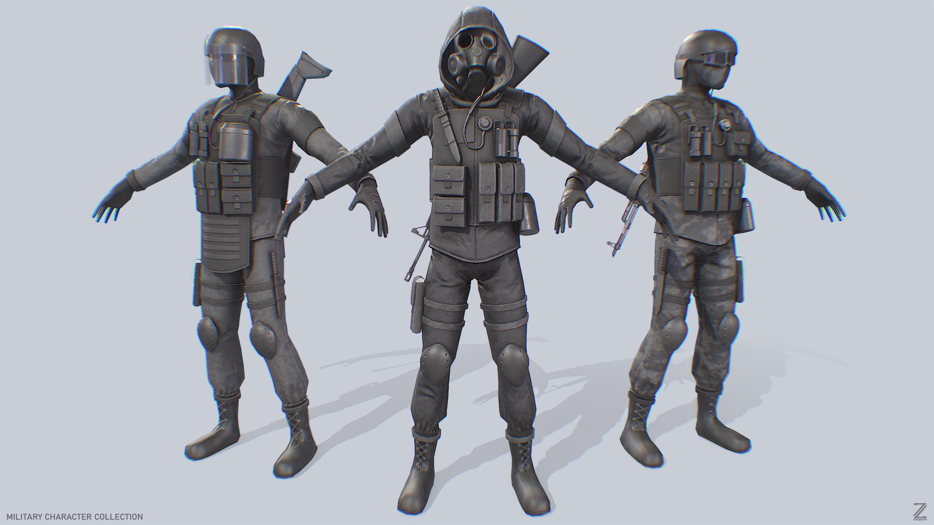 Military Character collection 3D model - TurboSquid 2159651
