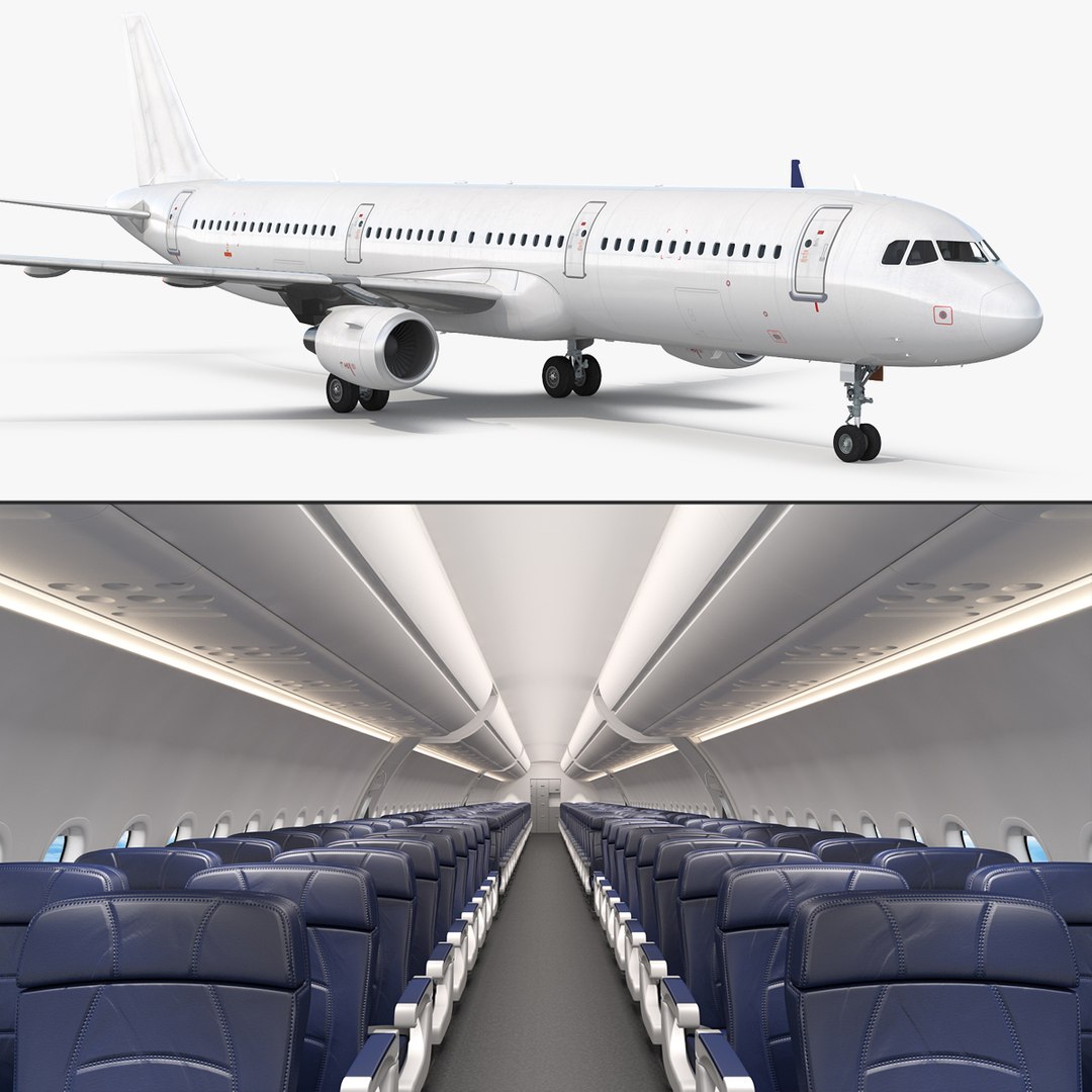 Airbus A321 Generic with Interior 3D model preview