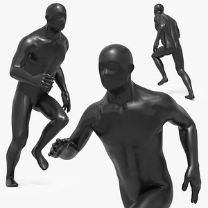 3D Male Mannequin Running Animated Rigged For Maya