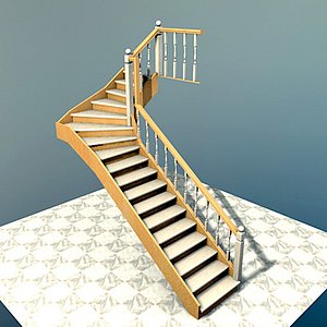 3d interior stairs escaleras