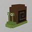 caracol de voxel de caracol baixo poli