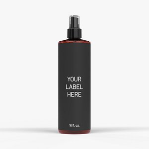 Plastic Cylinder Round Fine Mist Spray Bottle 16oz-A