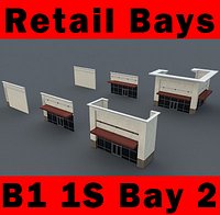 B1 1S Bay 2 - 1-Story Retail Bays  - 3ds max 2010 Mental Ray