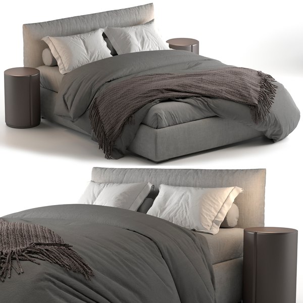 3D double bed - TurboSquid 1712237