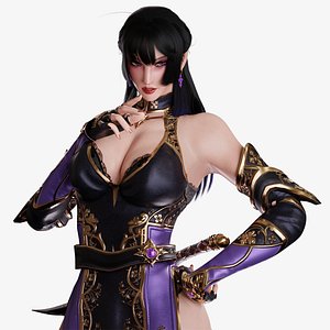 3D Female - Assassin RPG Game Character - Vael