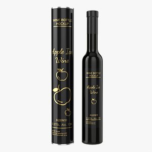 Wine bottle mockup 17 tin tube 3D model