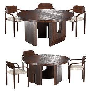 Tulia Round Table Naele Chair Dining SET