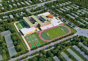 3D Modern Education Complex model