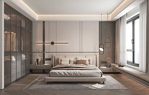 3D Modern Bedroom Scene 53 model