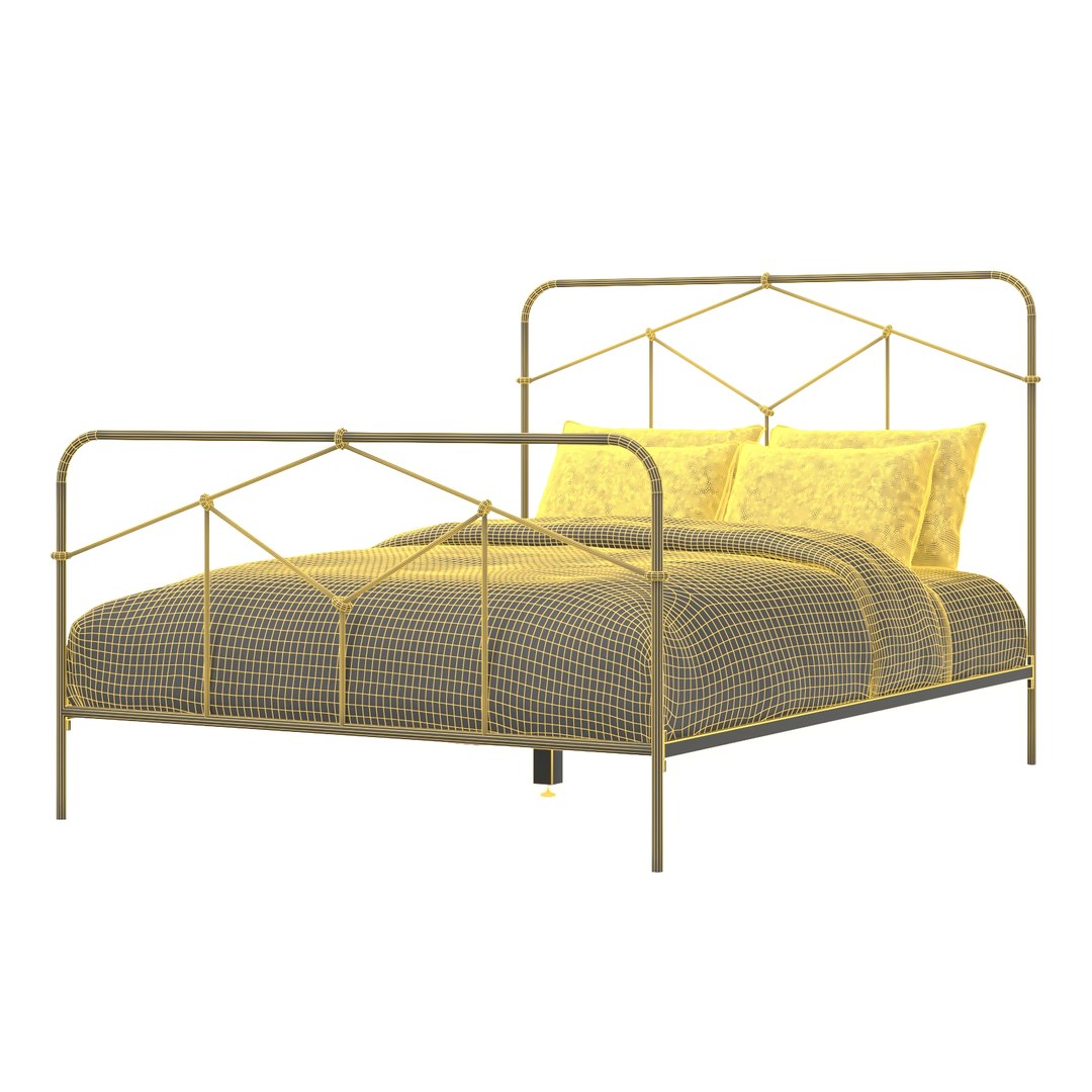 3D Model Cora Queen Black Iron Bed TurboSquid 2059617