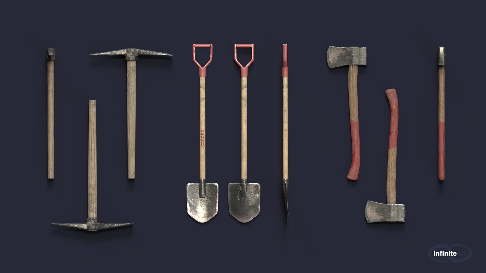 Pick and shovel and axe 3D https://p.turbosquid.com/ts-thumb/NC/t235PT/lg/4/jpg/1656055962/1920x1080/fit_q87/7d3e1d5ad531b58829a4b8b1cdce210152e424b5/4.jpg