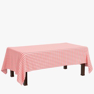 Table with tablecloth 1 3D model