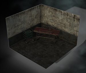 3d model decor hospital stretcher
