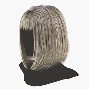 3D Real Time Hair Card Female Hairstyle part 14 Low-poly 3D model