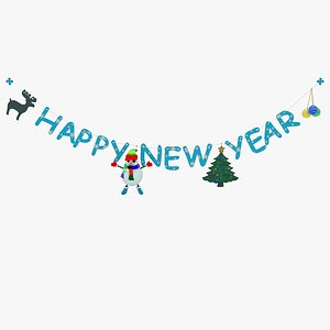 3D happy new year