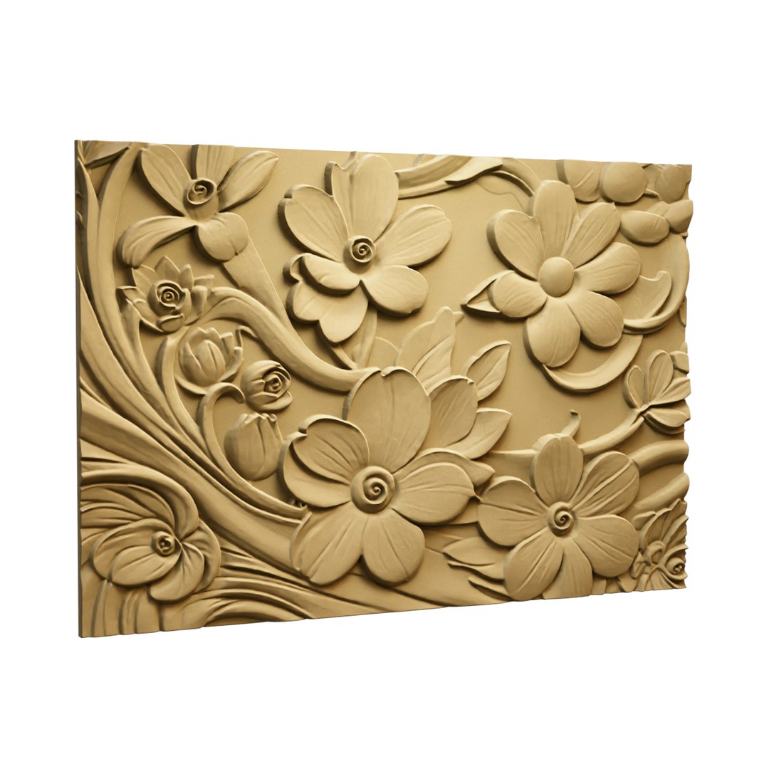 3D CNC STL Relief Panel Classic Floral Art Carving File 262 Model ...
