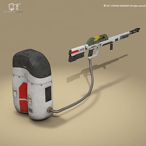 3D sci-fi flamethrower