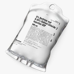 3D model Baxter IV Infusion Bag 5 Percent Dextrose Sodium Chloride