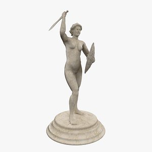 classic statue warrior woman 3d model