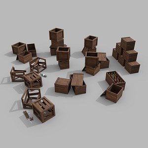3D crates used model