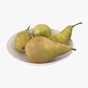 3D Pears Conferece on a Plate Hi Poly Version model