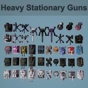 Heavy Stationary Guns Pack model