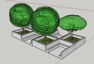 sitout seating trees 3D