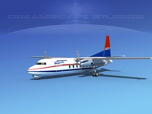fairchild f-27 fokker 3d max