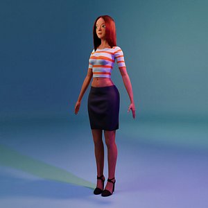 3d cartoon female character