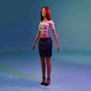 3d cartoon female character