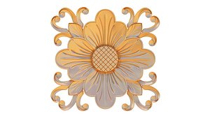 wood engraving carving decor 3D model
