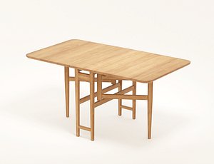 3D Low-Poly Mid Century Wooden Gate Leg Table