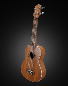 Ukulele or Hawaiian guitar 3D model.